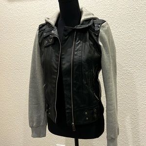 Leather hoodie